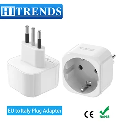 2pcs EU to Italy Plug Adapter Converter European to Italy Travel Adapter AC Power Socket 110~250V 10A 3pin Power Plug