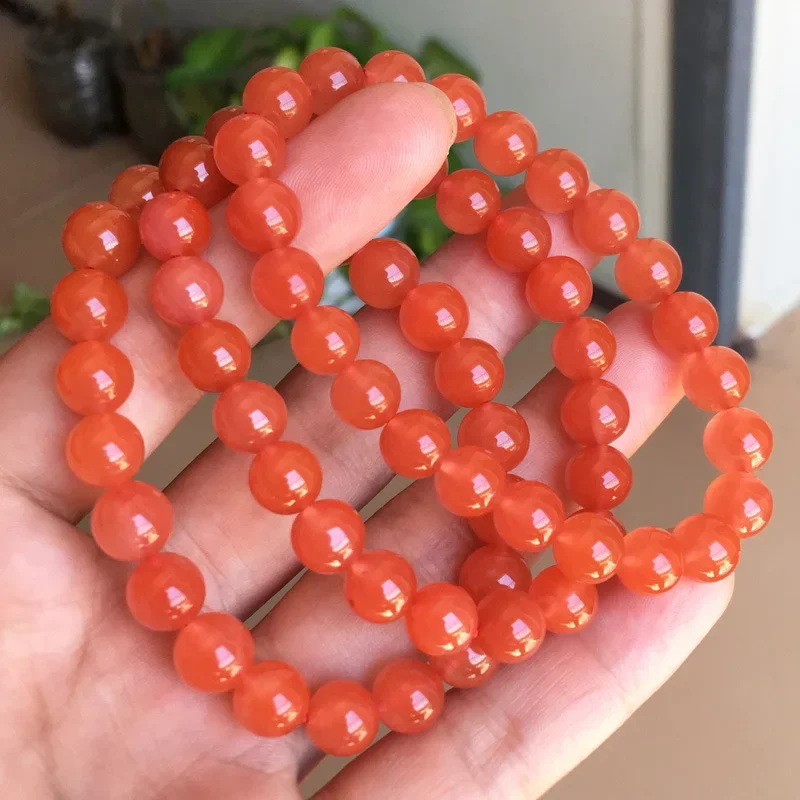 Natural Cherry Red Rosy Clean Unisex Single Circle Bracelet Holiday