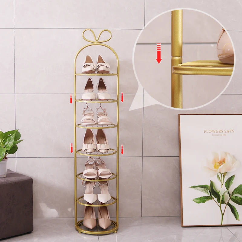 Modern Shoe Rack Metal Shelving Home Vertical Storage Entrance Furniture Iron Storage Shelf Plant Stand Simple Shoe Cabinets ins