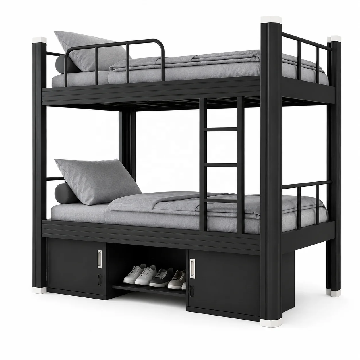 Heavy-Duty Double Deck Bunk Bed Modern Steel Design For Adults For School Dormitory Apartment Or Hospital Use