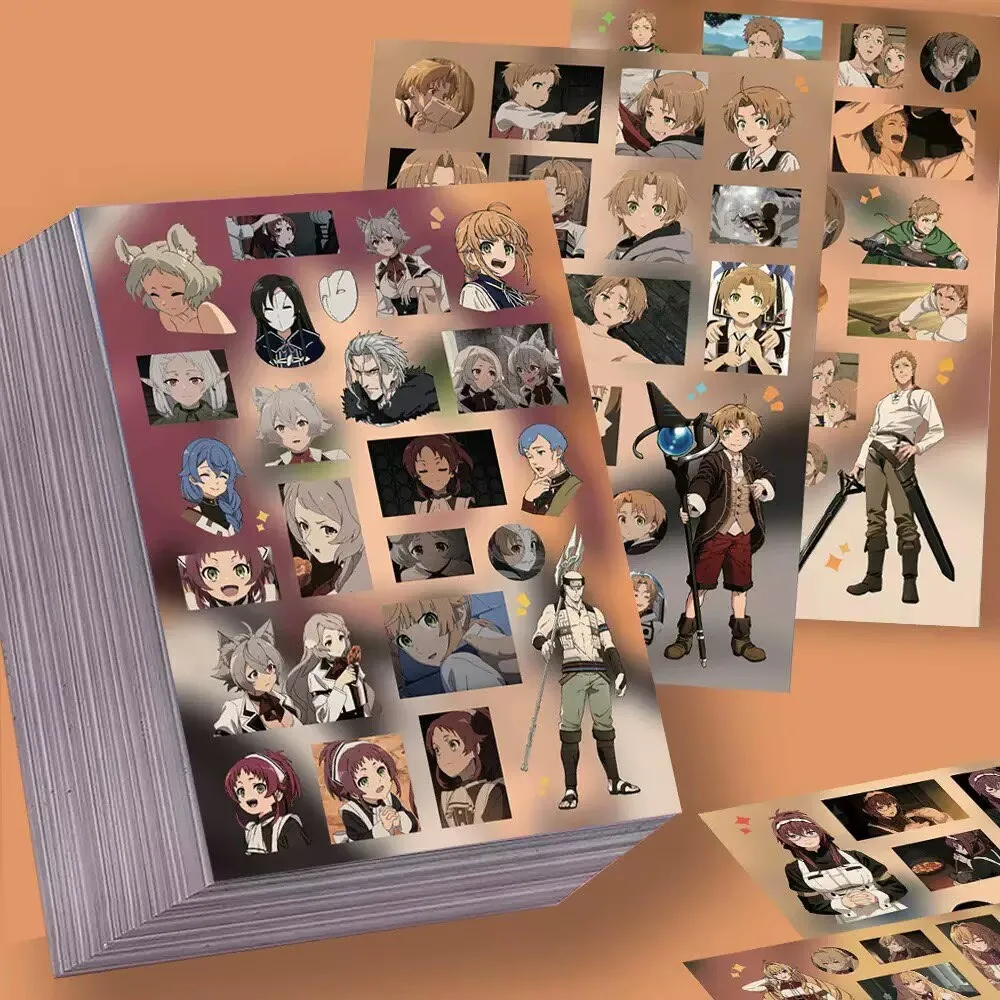 8 Sheets/Set Mushoku Tensei Jobless Reincarnation Anime Stickers Rudeus Roxy Eris Sylphiette Decorative Decals Decor Props