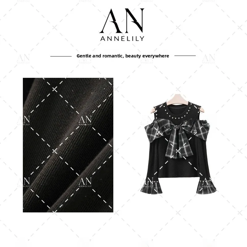 

Faionable Versatile ANNELILY Romantic Sle Long Sve Polyester Fibre irt for Young Women Autumn New Arrival ...