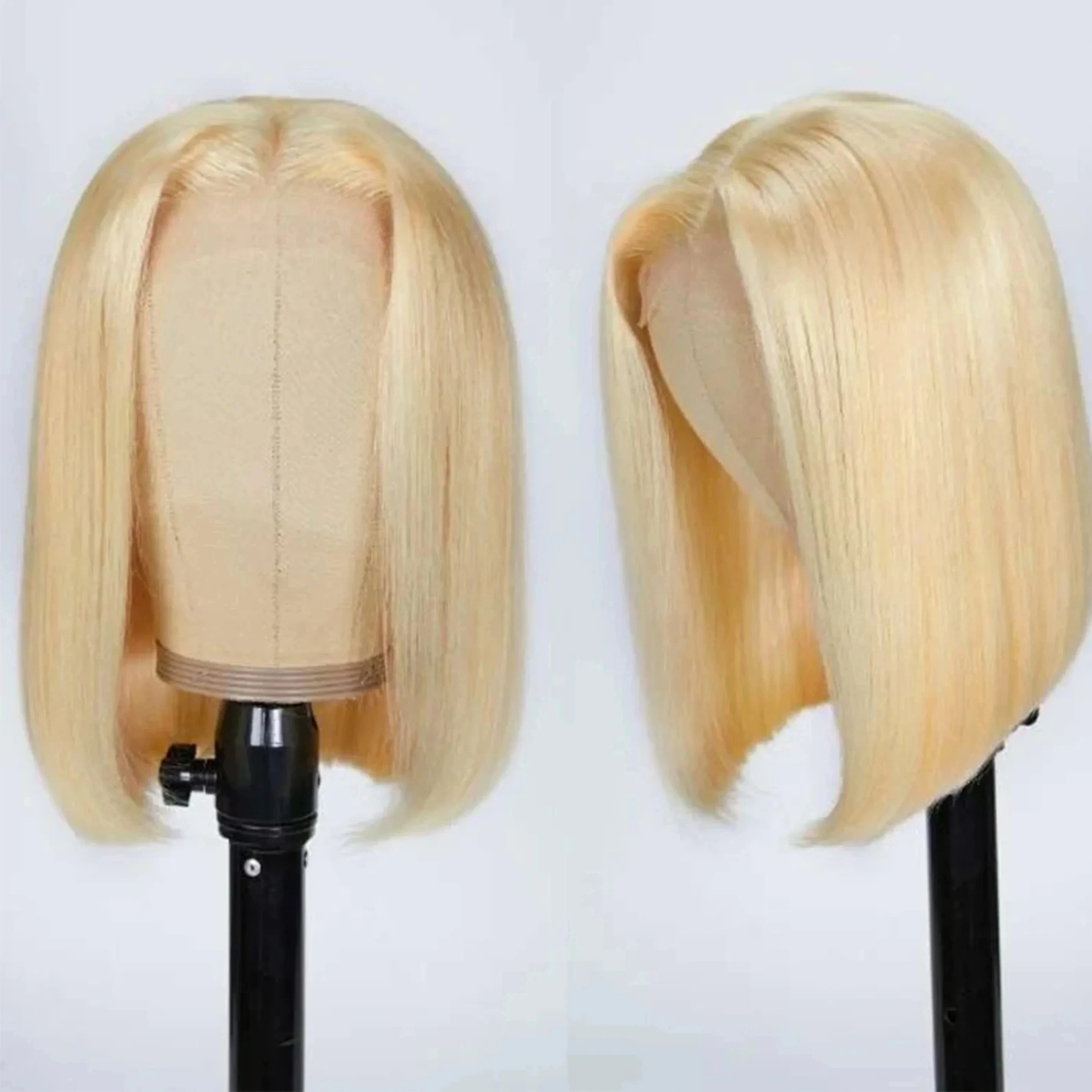 613 Straight Bob Wig Brazilian Honey Blonde Colored Lace Front Human Hair Wigs For Women Transparent Lace Closure Remy Wig Cheap