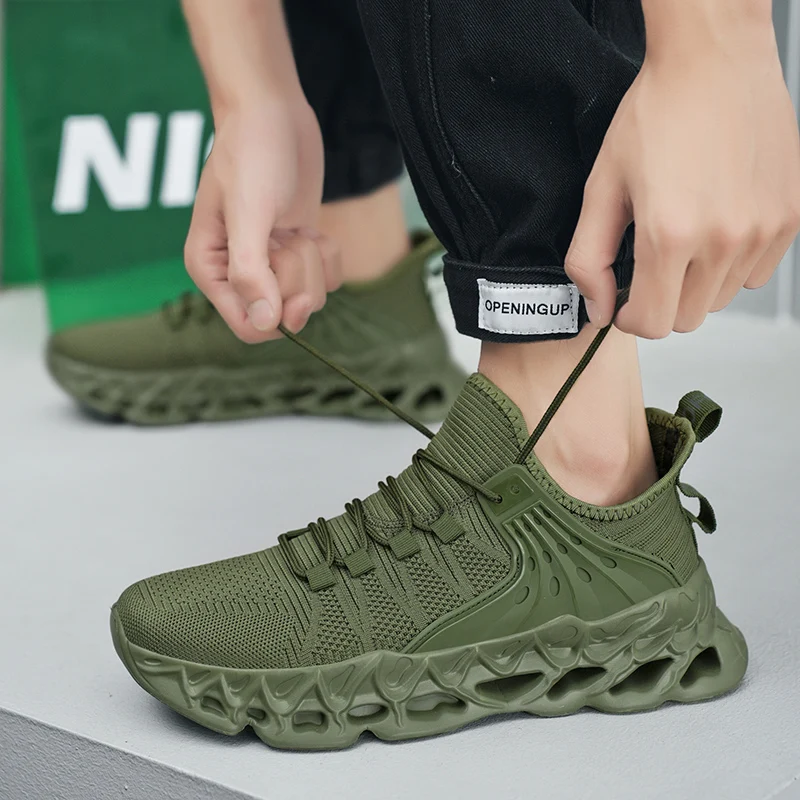 MAEDEF Mens Running Shoes Men's Sneakers Non Slip Breathable Man Sneaker Comfortable Athletic Outdoor White Casual Sports Shoes