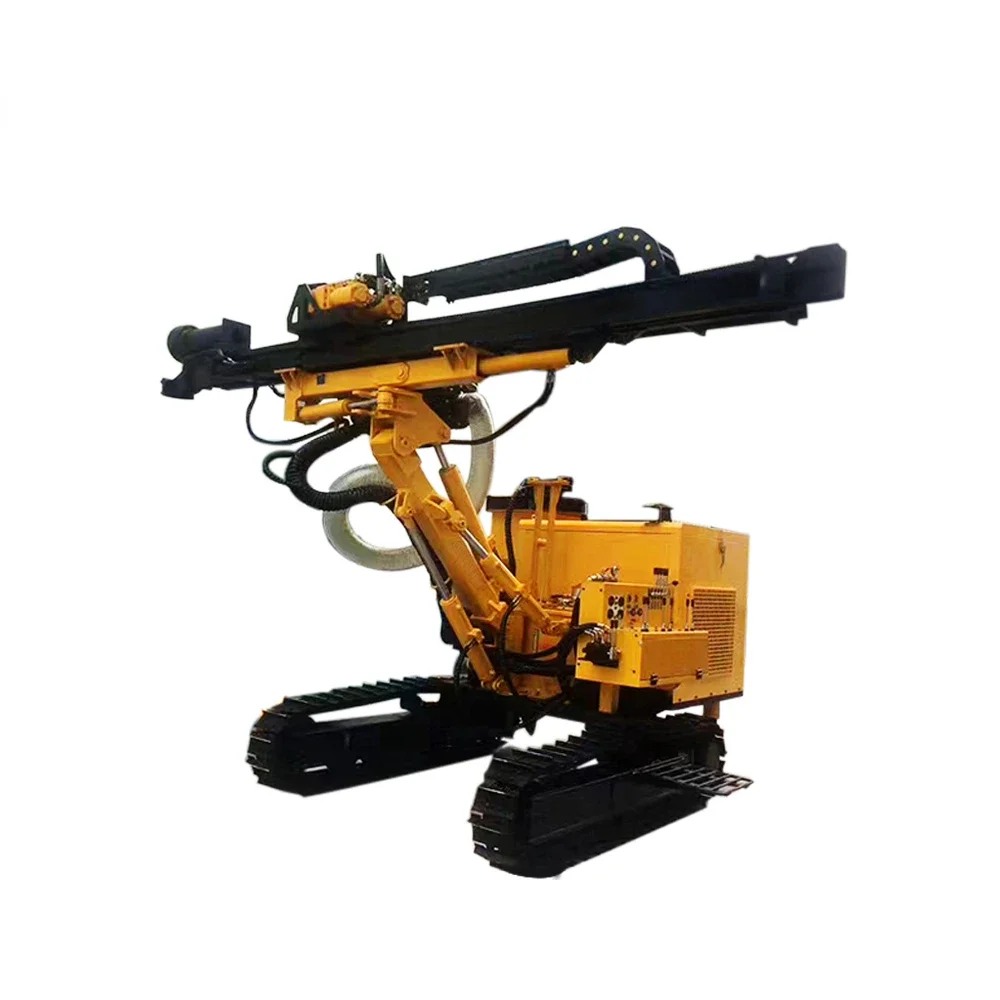 Crawler Mounted DTH Drilling Rig Machine Rock Drilling Air Compressor Machine in One Integrated Pneumatic Drilling Machine