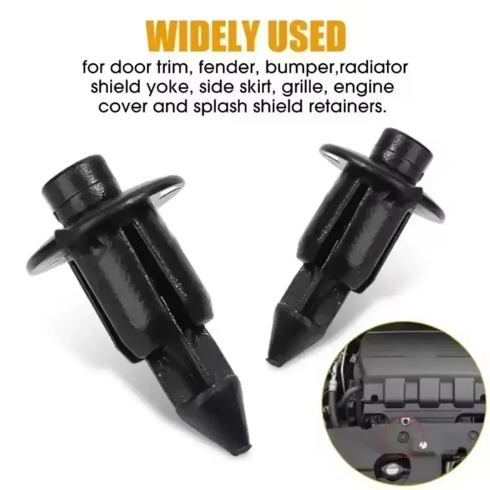 100Pcs 6mm Car Fastener Clips Plastic Accessories Setting Panel Rivets Replaceable Black for Honda/Suzukii/Kawasakii