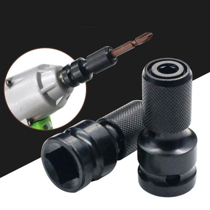 Hex Shank Socket Converter 1/2'' Square To 1/4'' Hex Shank Socket Adapter Quicker Release Converter For Impact Wrench 