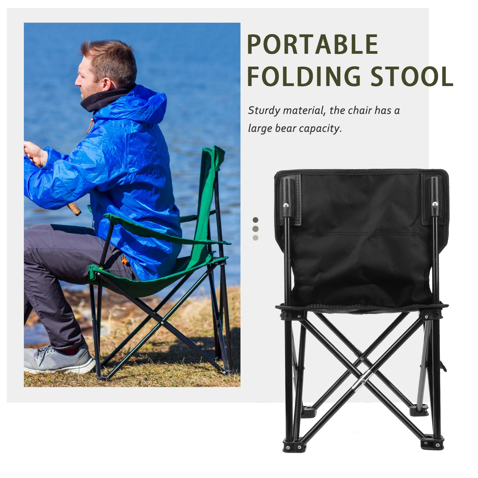 

Portable Folding Lightweight Outdoor Foldable With Carry Bag Beach Camping Hiking Fishing Small Sturdy Steel Frame Foldable