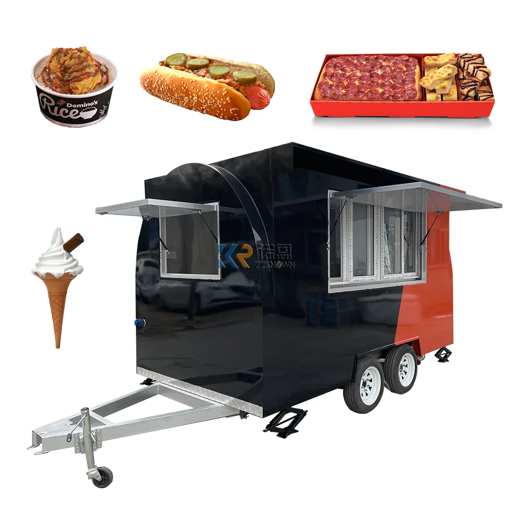 

Outdoor Mobile Fast Food Carts Kiosk Ice Cream Vending Carts Hot Dog Food Trailer Truck Concession