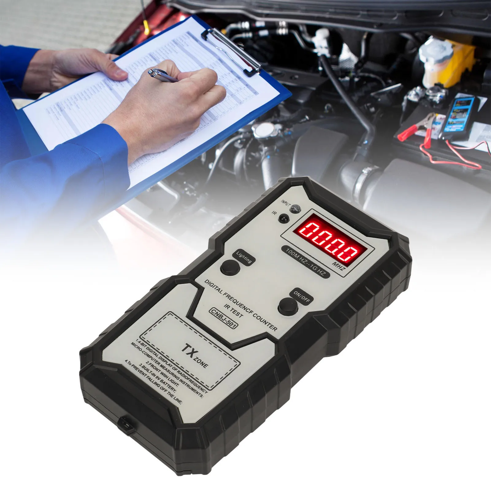 

Инфракрасный тестер частоты с дистанционными клавишами, 100 м от HZ до 1G HZ, высокоточный цифровой дисплей, брелок, тестер частоты