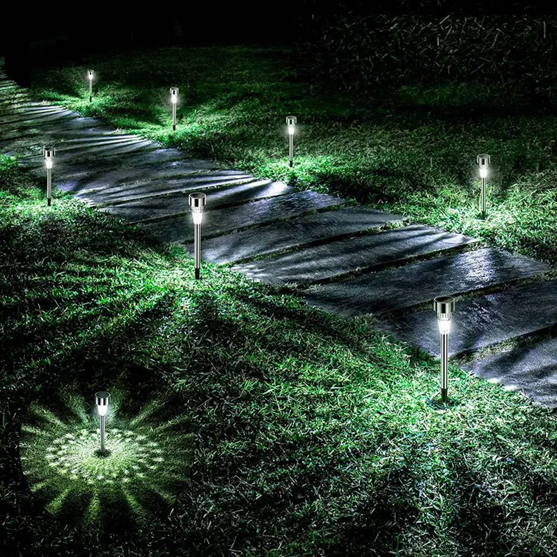 Lot de 8 lampes solaires à LED ultra lumineuses pour l'extérieur, étanches, marche/arrêt automatique, éclairage de jardin