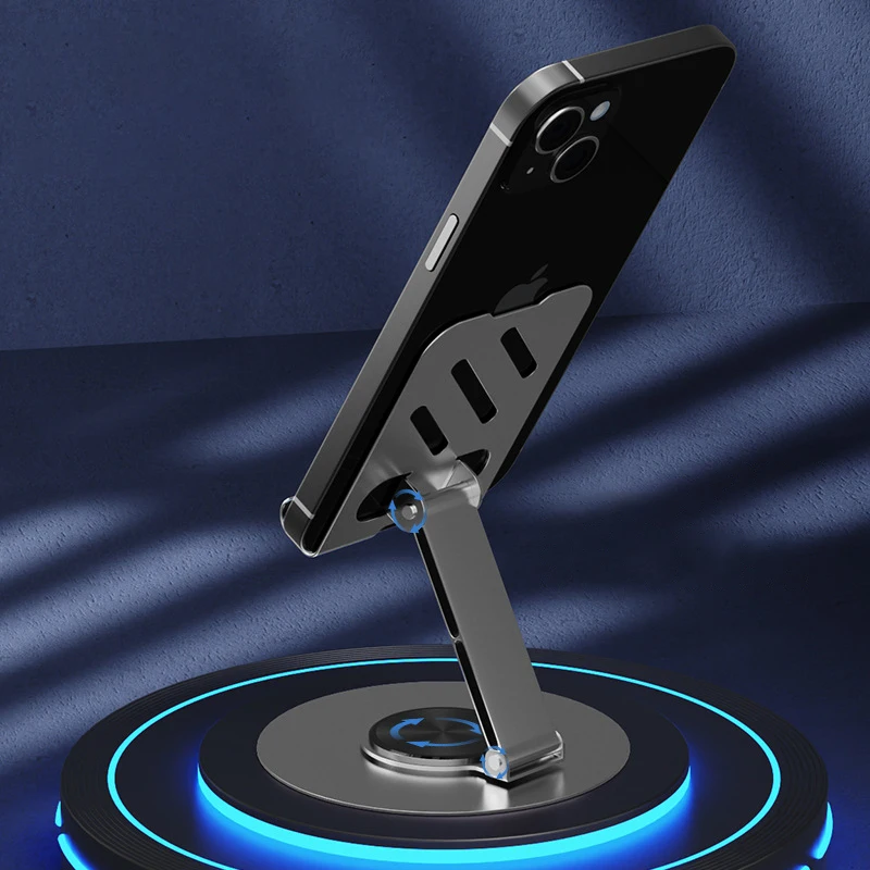 Metal 360° Rotation Mobile Phone Tablet Holder Anti Slip Foldable Regulate Portable Lazy Desktop Live Mobile Phone Stand Mount