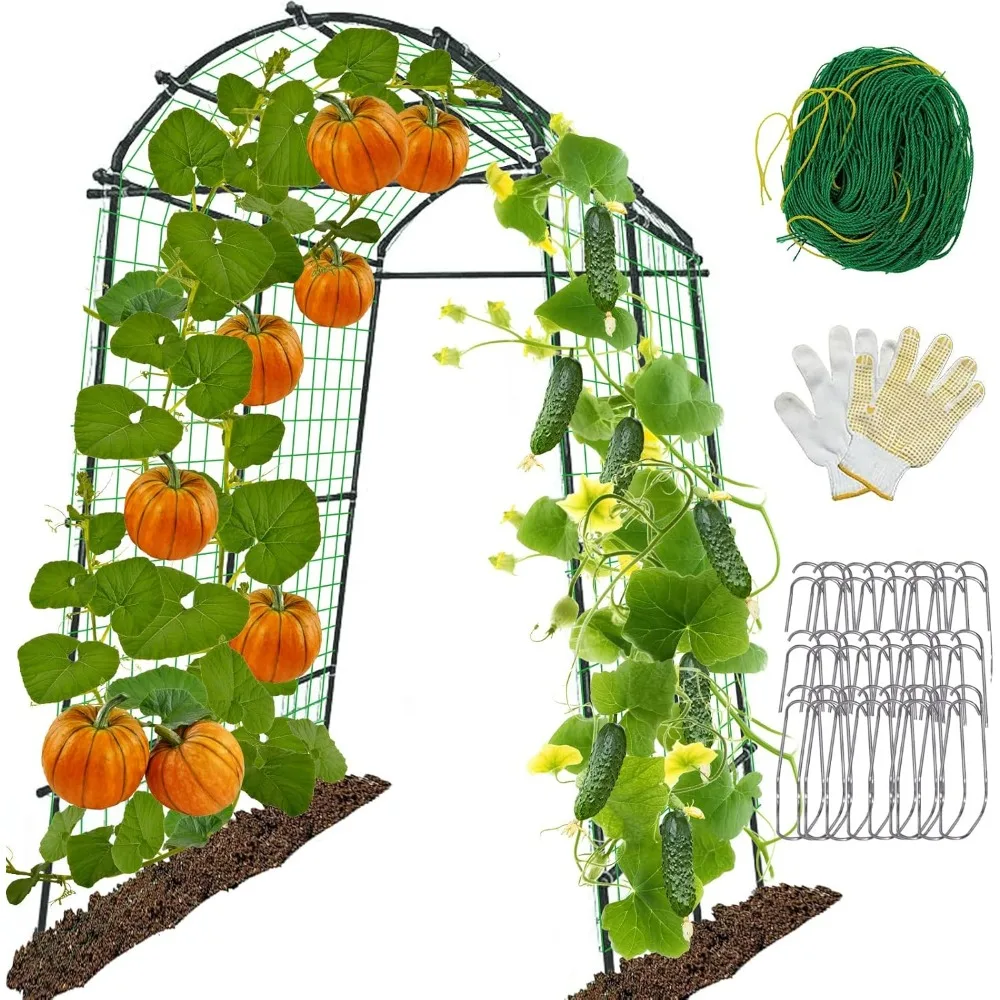 

Garden Trellis for Climbing Plants Outdoor,Extra Tall Garden Arch Arbor Squash Tunnel,70 X 82 Inch U-Frame Cucumber Trellis