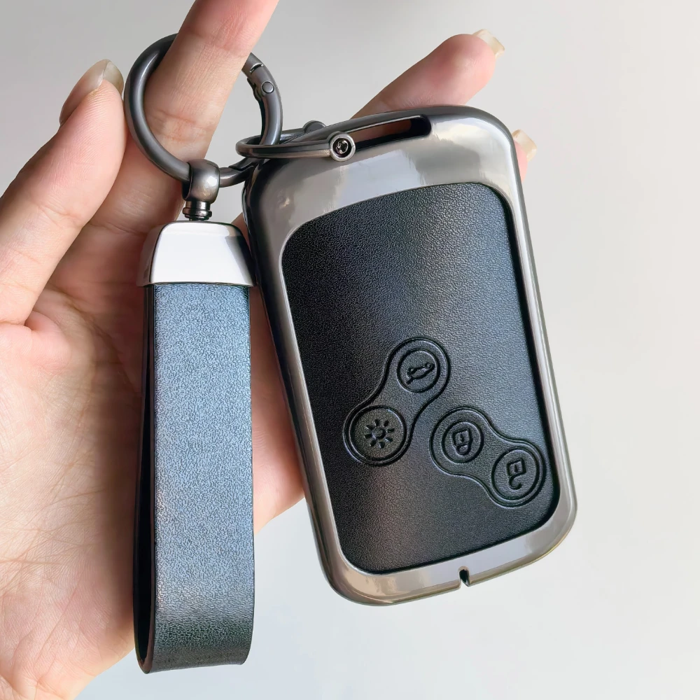 New Zinc Alloy Leather for Renault Duster Captur Clio Logan Megane 1 2 3 Koleos Scenic Nema Fluence Zoe Car Key Case Cover Shell