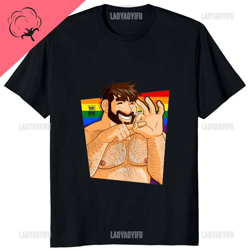 Humor BEAR Graphic Adam Likes Cotton T-Shirt Bobobear Funny Printed Lgbt Gay Classic T Shirt Casual Fashion Breathe Man Tshirt