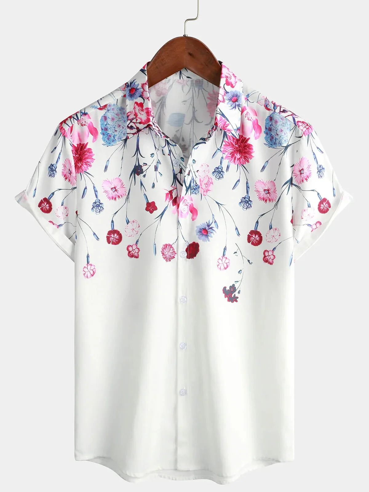 

2026 New Men Casual Floral Button Short Sleeve Holiday Cool Beach Shirt Fashion Shirt Camicia Uomo Camisa Hawaii Divertidas