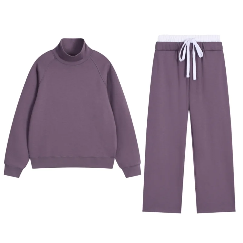 عالية الجودة القطن الرجال والنساء الياقة المدورة Sweatershirt الخريف الشتاء زائد الصوف سميكة الدافئة فضفاضة للجنسين مجموعات الرياضة في الهواء الطلق