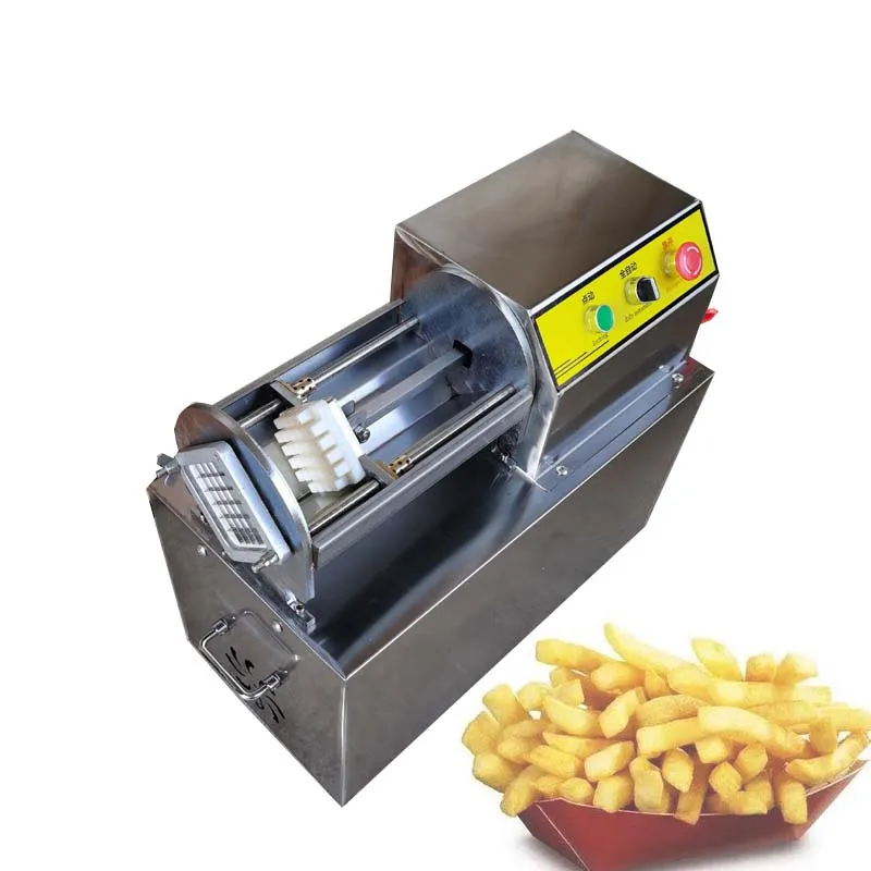 Electric Commercial Potato Chip Cutter French Fries Cutting Machine Stainless Steel Vegetable Fruit Shredding Slicer