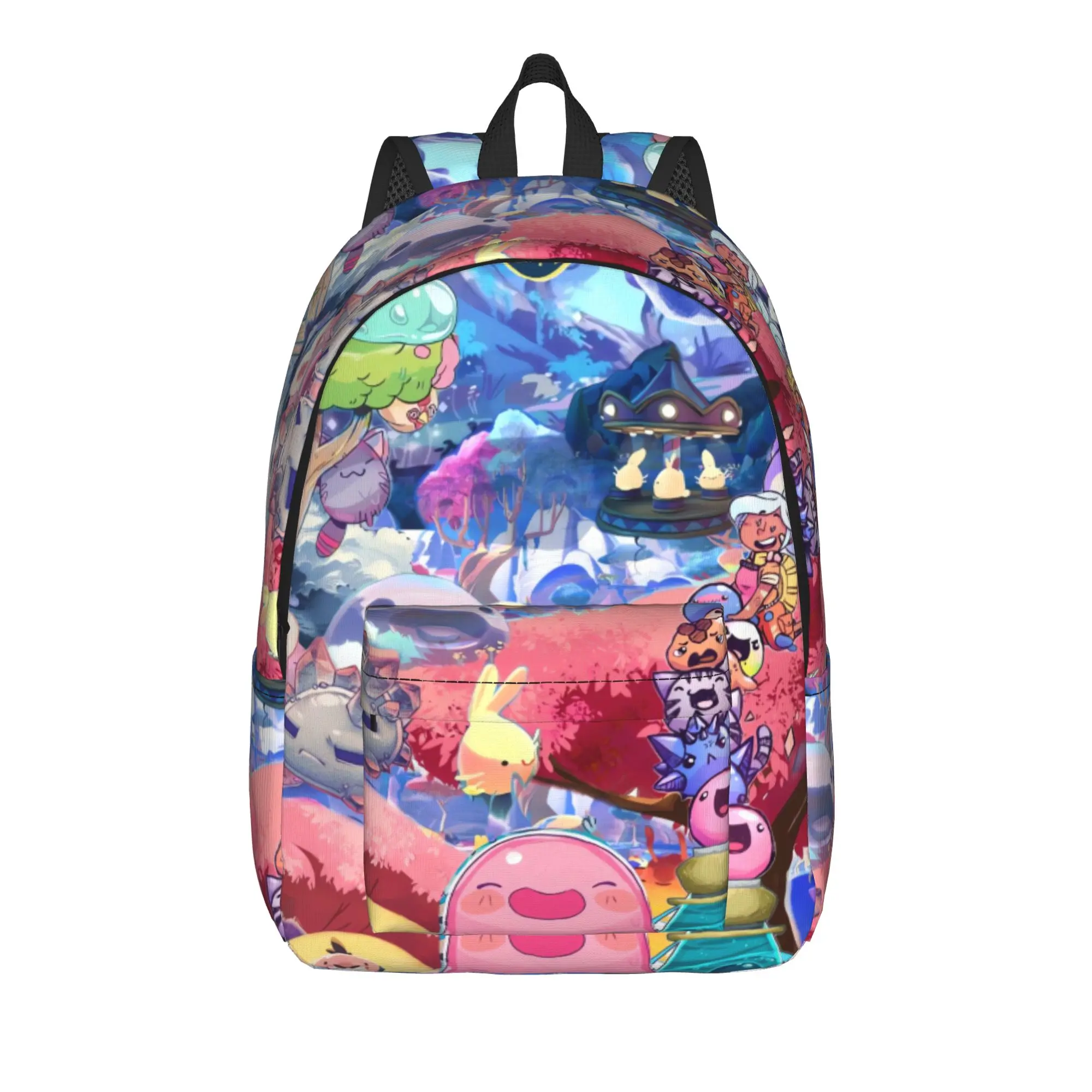 Pastel Blue Slime Rancher Backpack  Camping Backpacks Student Unisex Design Lightweight High School Bags Kawaii Rucksack