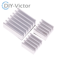 3pcs + Adhesive Raspberry Pi 3 Heatsink Cooler Pure Aluminum Heat Sink Set Kit Radiator For Cooling Raspberry Pi 2 B