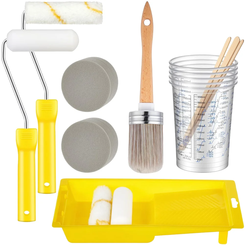 Furniture Brush Set Paint Brush Set For DIY Enthusiasts 18-piece Set Comfortable Grip Easy Cleanup For Cabinets