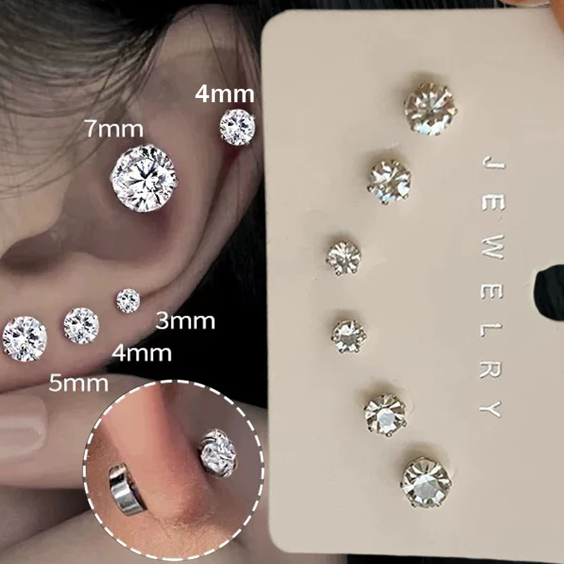Strong Magnetic No Piercing Crown Ear Cuffs Six Claw Zircon Non Hole Ear Bone Clips Elegant Daily Ear Jewelry Accessories Gifts
