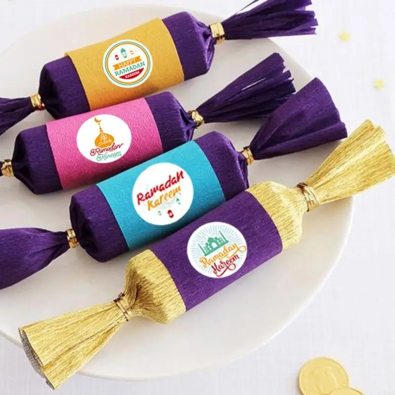 W89C 120 PC Schöne Eid Mubarak Theme Stickers Blätter Geschenk Tag Dekorative Mond Schafschafs Etiketten für Werbegeschenk