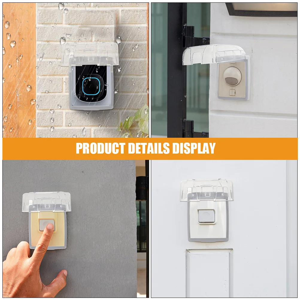 

2 Pcs Doorbell Protective Cover Waterproof Rainproof Outdoor Weather Resistant Wireless Bell Shield Protector for Access Control
