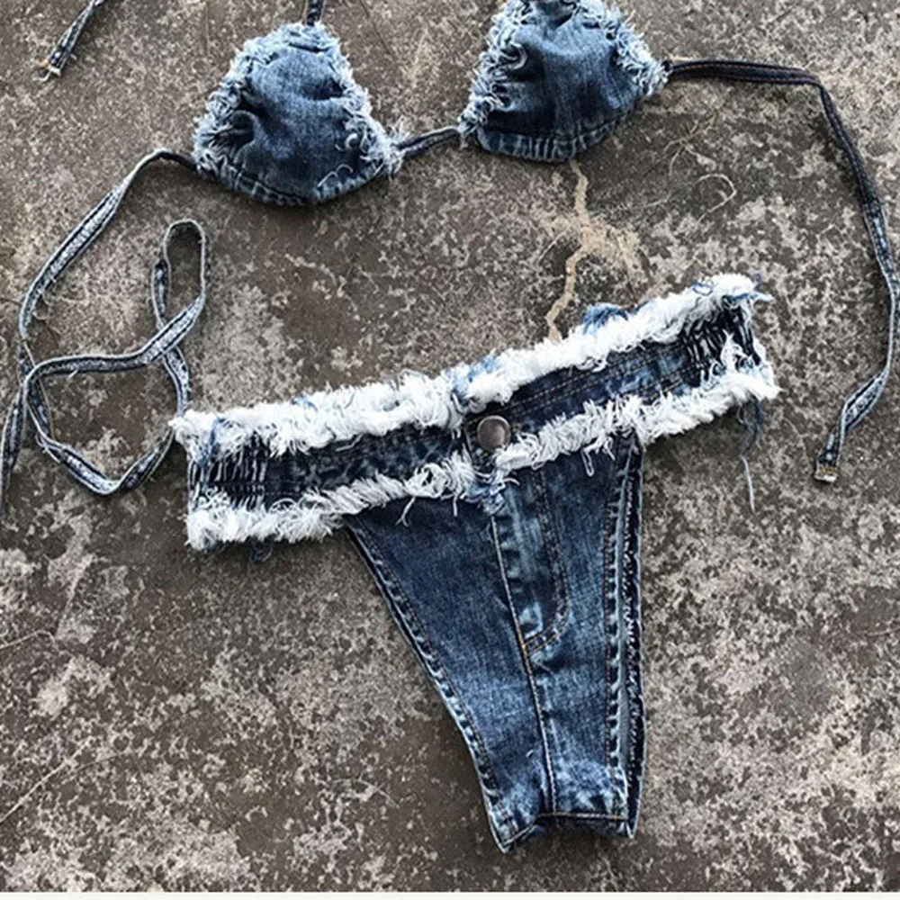 Women's Sexy Super Denim Shorts , Denim Cotton G-string Bikini Shorts, Ladies Skinny Club Super Short Jeans Girls ,Summer 2024