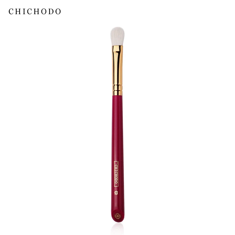 CHICHODO Brocha de maquillaje de lujo Cepillo de sombra de ojos de pelo blanco Cepillo de pelo de Animal Natural suave de alta calidad, Serie Red Rose 018