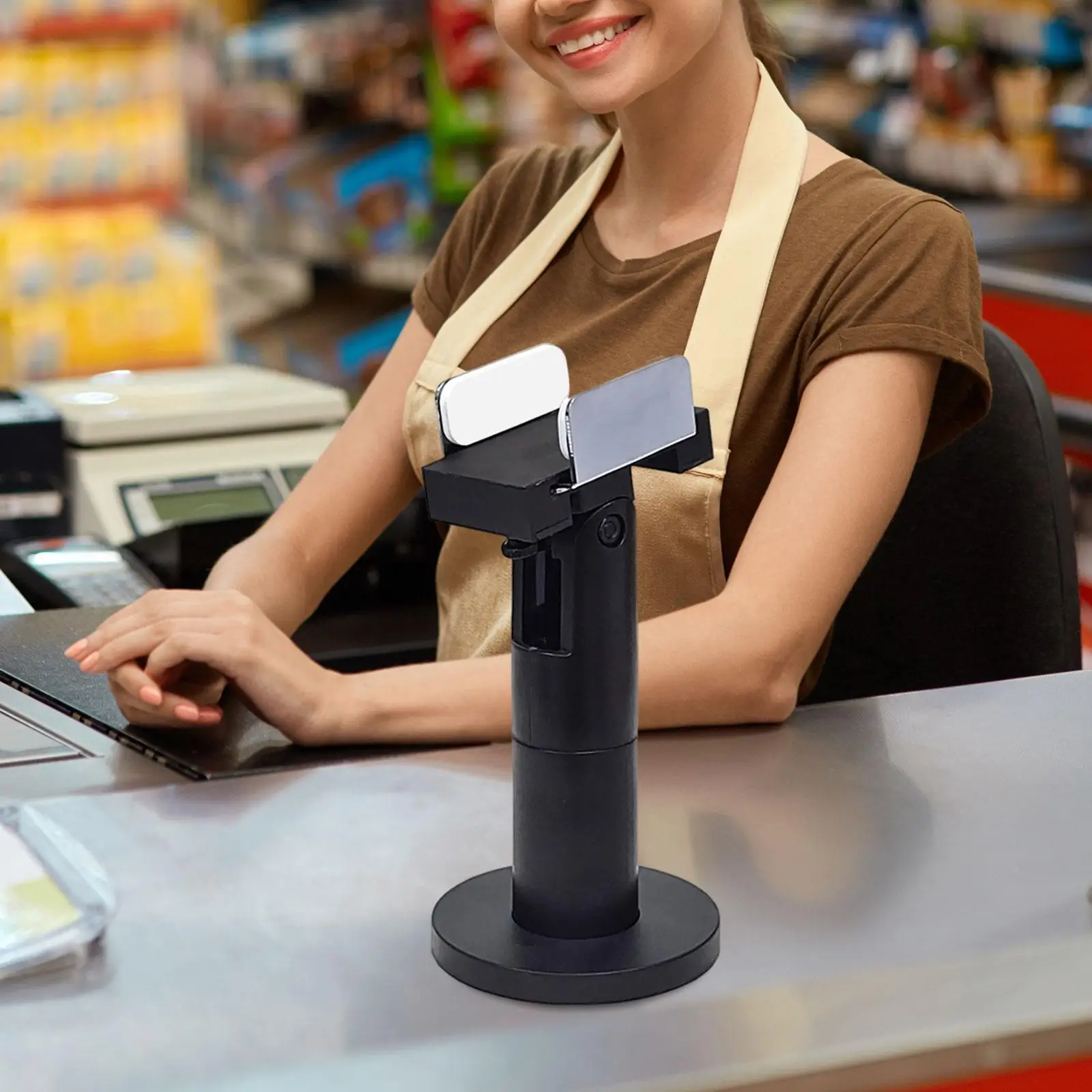 Подставка для клемм Pos, многофункциональный держатель клемм для кредитных карт с поворотным наклоном, черные аксессуары для логистической настольной библиотеки