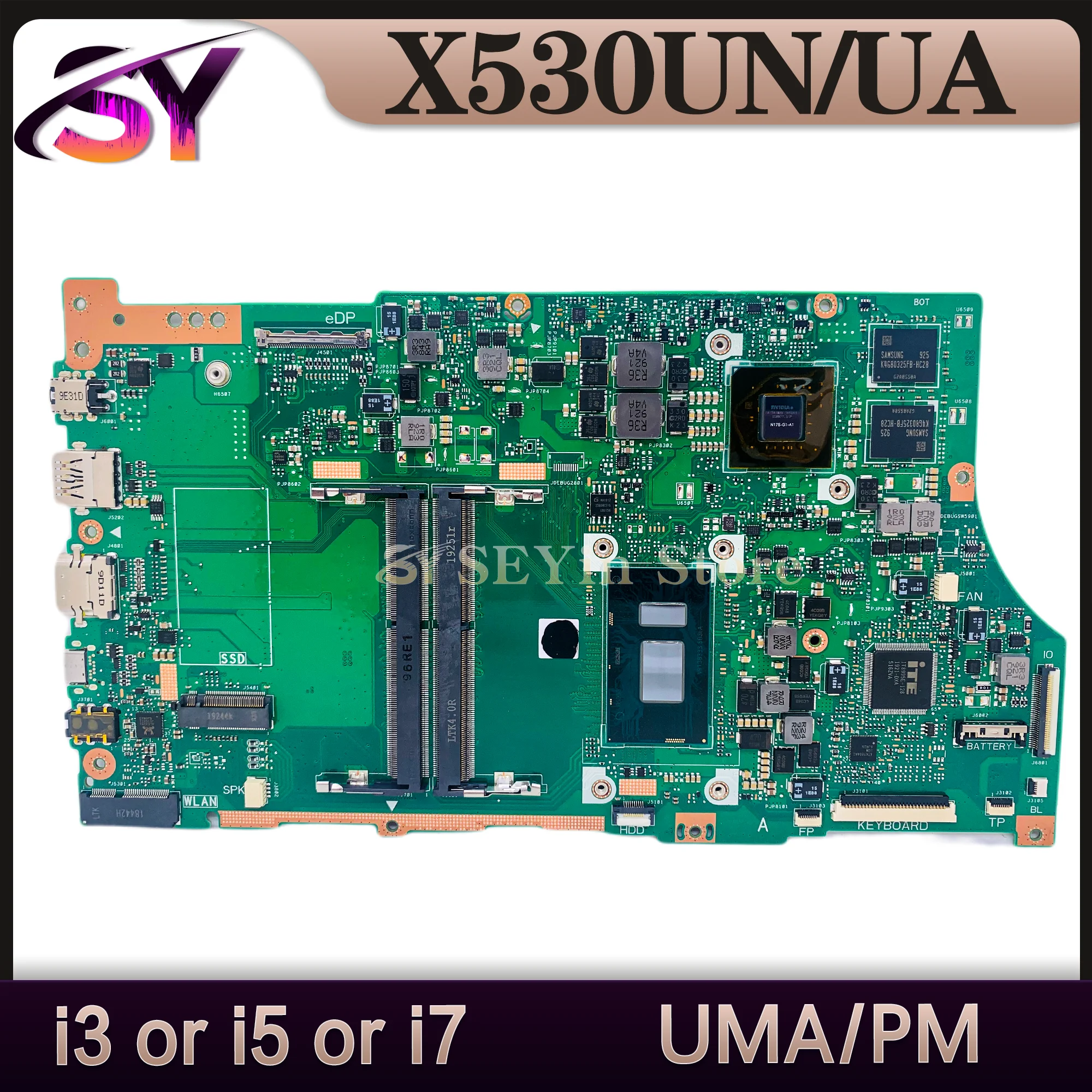 

X530UN Mainboard For ASUS X530UA X530UF A530U F530U V530U R530U K530U S530U X530UNO Laptop Motherboard I3 I5 I7 8th Gen