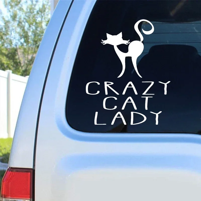 

Car sticker Crazy Cat Lady Vinyl sticker Body bumper Rear window waterproof car decoration 14cm*17.5cm