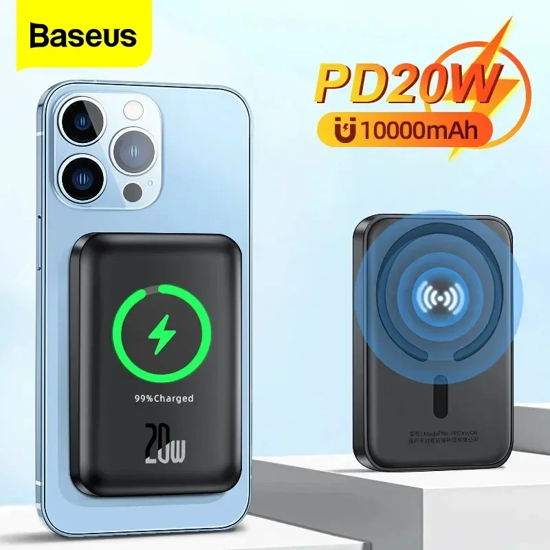 Baseus 10000mAh Power Bank Magnetic Wireless Charger 6000mAh