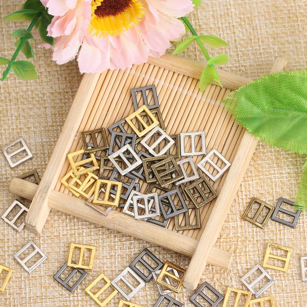 40Pcs Metal Mini Tri-glide Buckle Belt Buttons Diy Dolls Buckles Doll Buttons Sewing Doll Bags Shoes Accessories 6/7/8.5mm