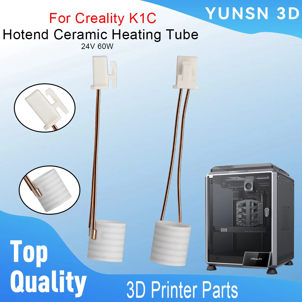 

Керамический нагреватель для Creality K1C Hotend, керамическая нагревательная трубка 24 В 60 Вт XHB2.54 с высокой теплопроводностью для части 3D-принтера K1C