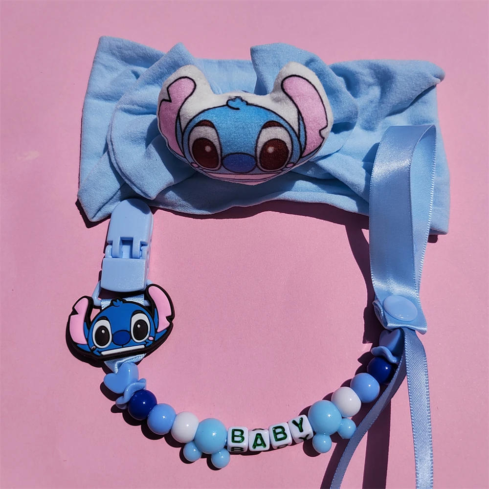 Personalized name English alphabet Baby Pacifier clip Pacifier baby Stitch socks baby headband baby birthday gift gift shooting