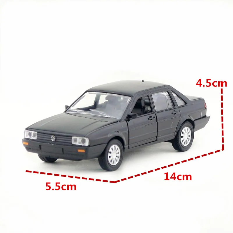 1/32 Volkswagen Santana Car Toy For Children Diecast Classical Miniature Model Pull Back Sound & Light Collection Gift For Boys