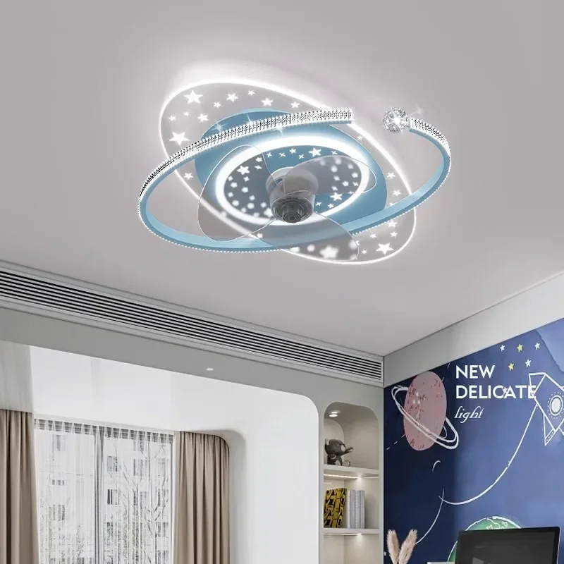 Children's fan light bedroom princess girl boy children's room new simple children's light fan integrated ceiling light