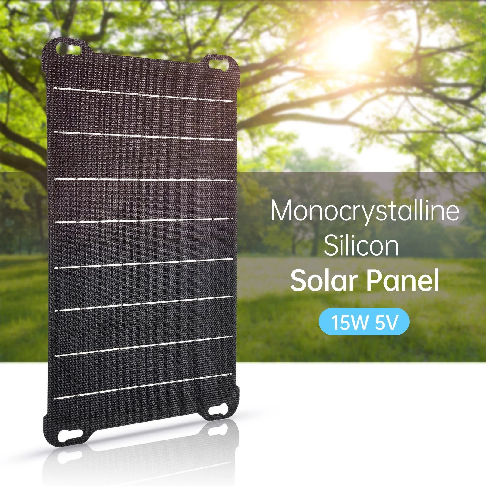 15W ETFE Solar Panel Solar Charger Portable Solar Power Monocrystalline Silicon Solar Module High Efficiency DC Dual USB Port