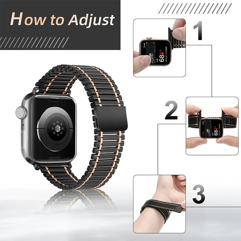 Metal Magnetic Strap for Apple Watch Ultra Band 49mm Series 8/7 41mm 45mm Steel Wristband Iwatch 6 SE 5 4 3 38mm 40mm 42mm 44mm