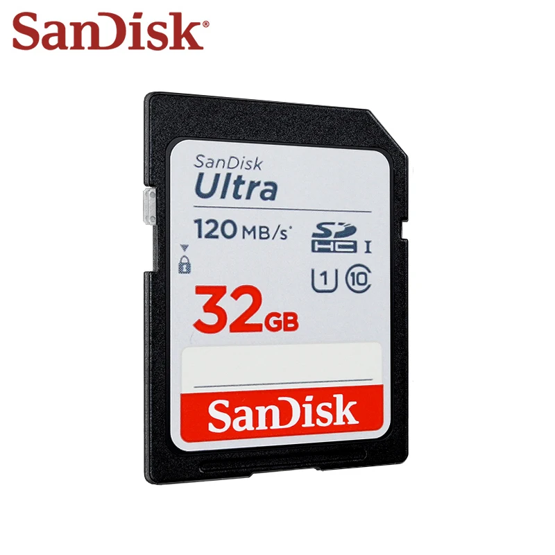 سانديسك-بطاقة SD للتخزين بسرعة عالية ، بطاقة للكاميرا ، فئة 10 ، U1 ، 32 جيجابايت ، 64 جيجابايت ، ذاكرة جي بي ، جي بي ، أصلي