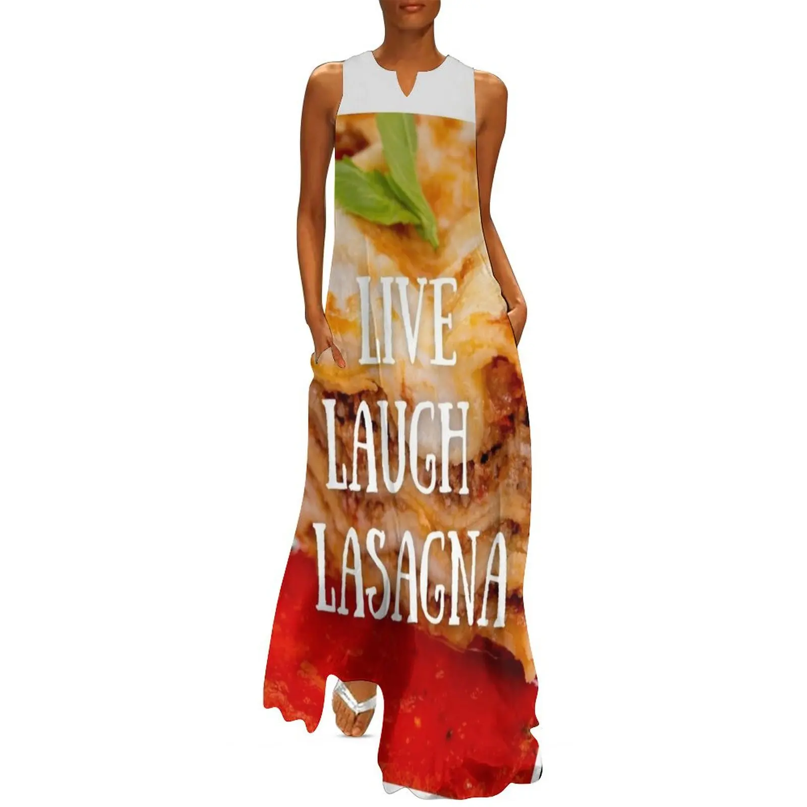 

Live Laugh Lasagna Long Dress Long dress woman prom dress 2025 wedding guest 2025