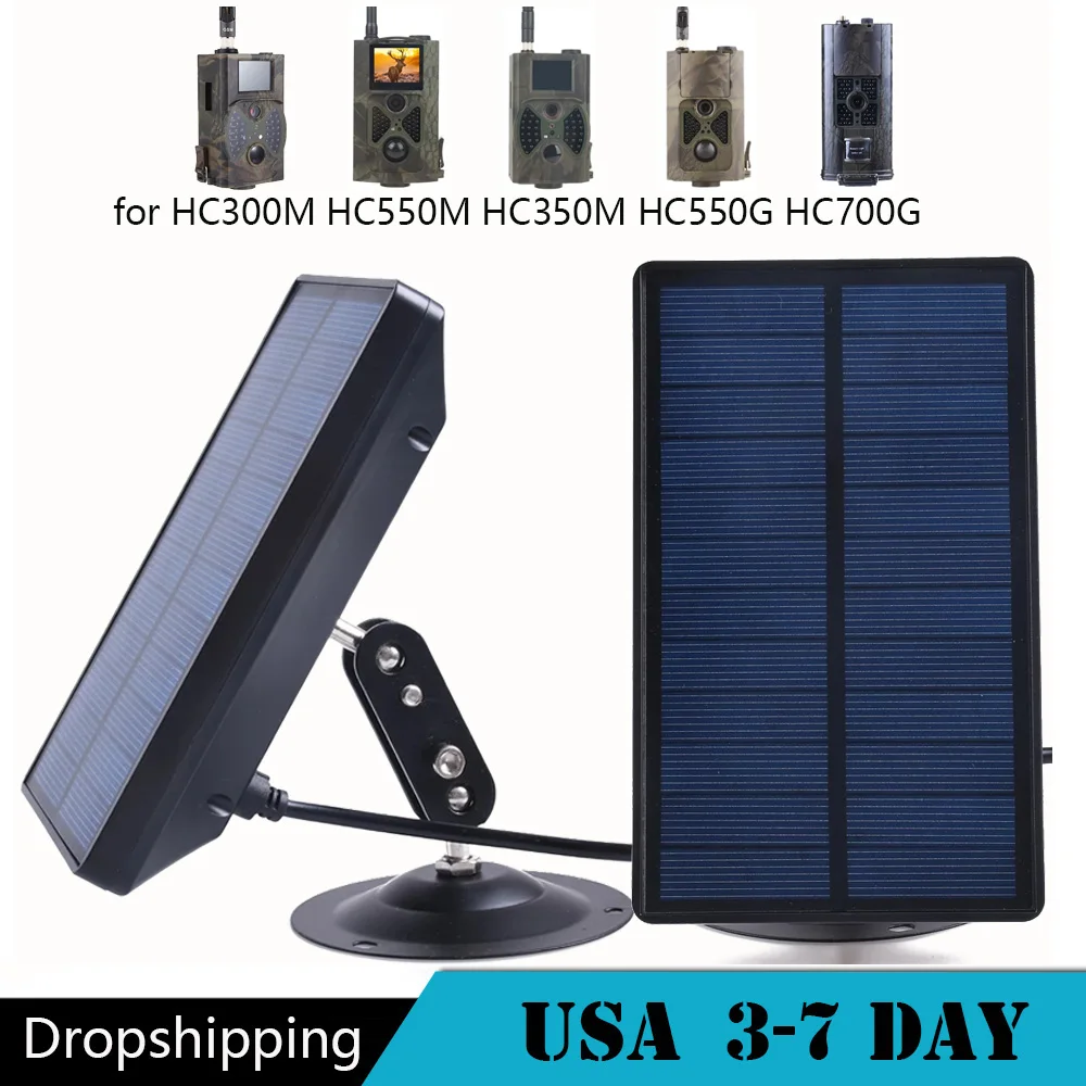 Hunting Cameras Solar Panel Battery Charger External Power for Suntek Series HC300M HC550M HC350M HC550G HC700G Outdoor Camera