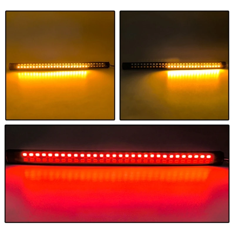 20/30/40cm Motorcycle Stripe Light Tail Brake Stop Turn Warning LED Caution Light Lamp Universal 12V