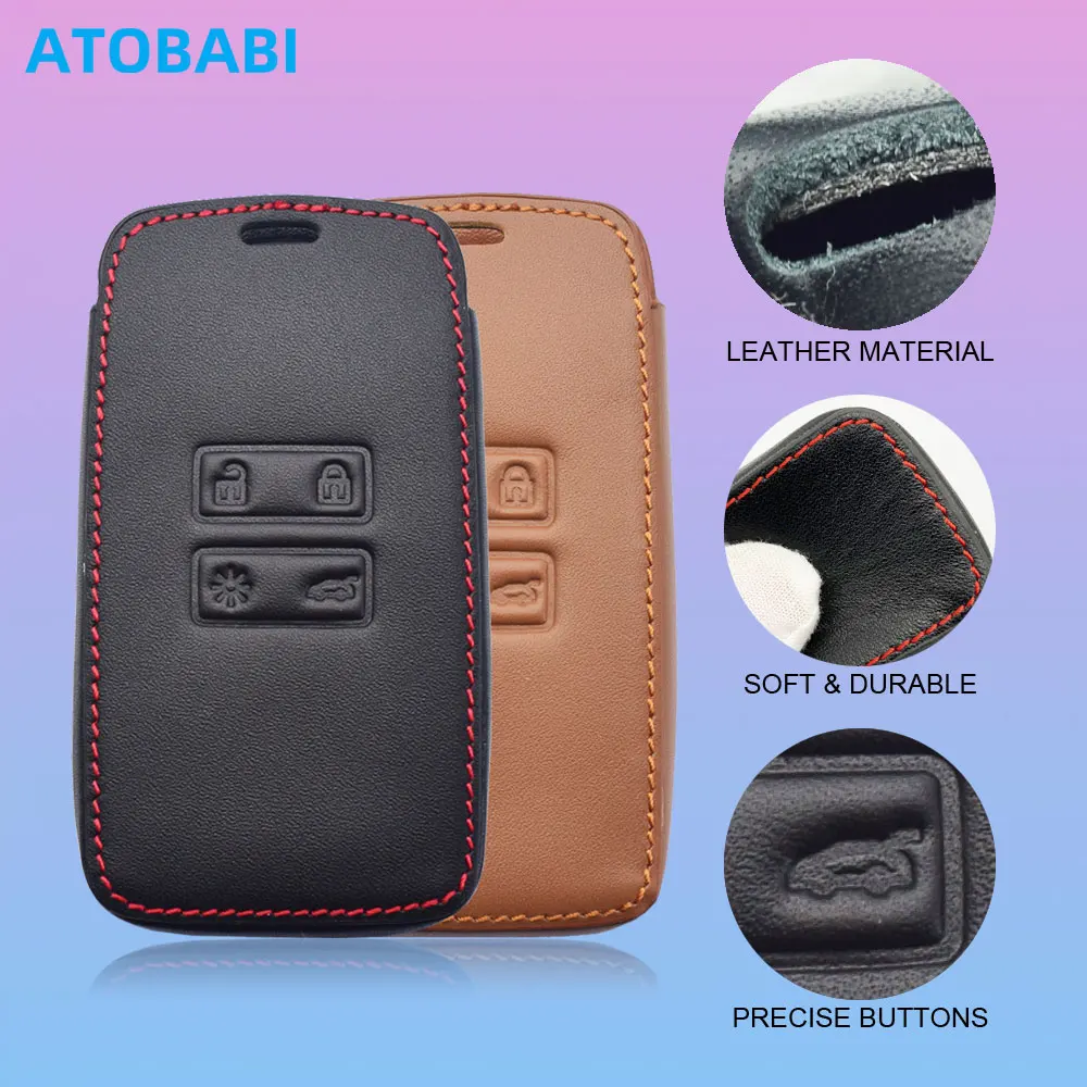 Funda de cuero para llave de coche, bolsa para Renault Captur Koleos Kadjar Arkana Megane Clio Dacia Duster Sandero Stepway, carcasa para mando a distancia