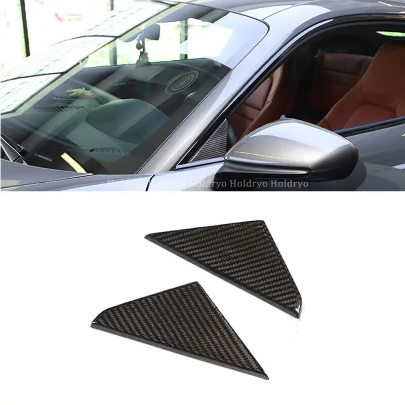 

2pcs Dry Carbon Fiber Front A Pillar Cover Exterior Trim For Porsche 911 2019 up