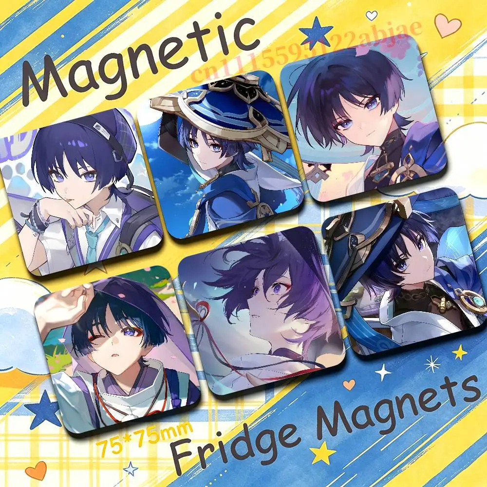 S-Scaramouche G-Genshin Fridge Magnetic Magnet PVC Memorial Decor for Family Friends Students Adults