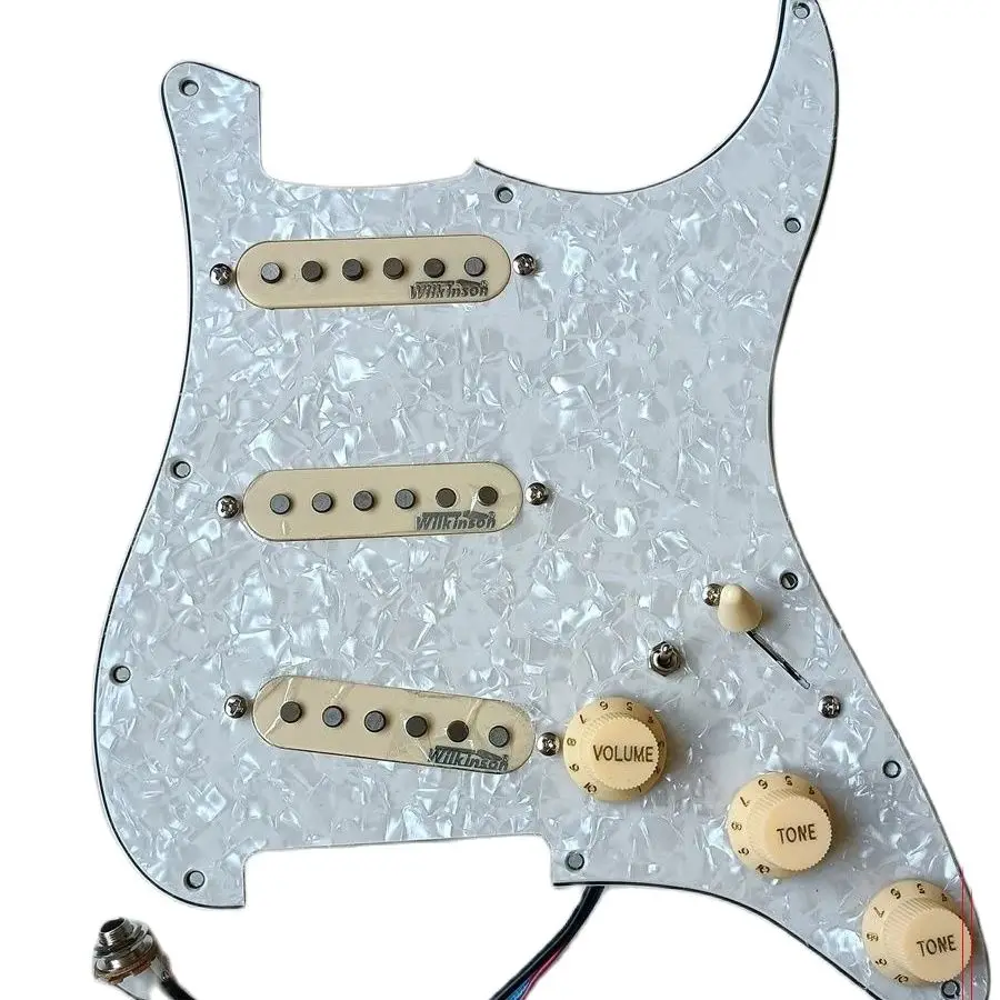 

Prewired SSS Pickguard Wilkinson WVS Ainico5 Single Coil Pickups 7 Way Switch Wiring Harness