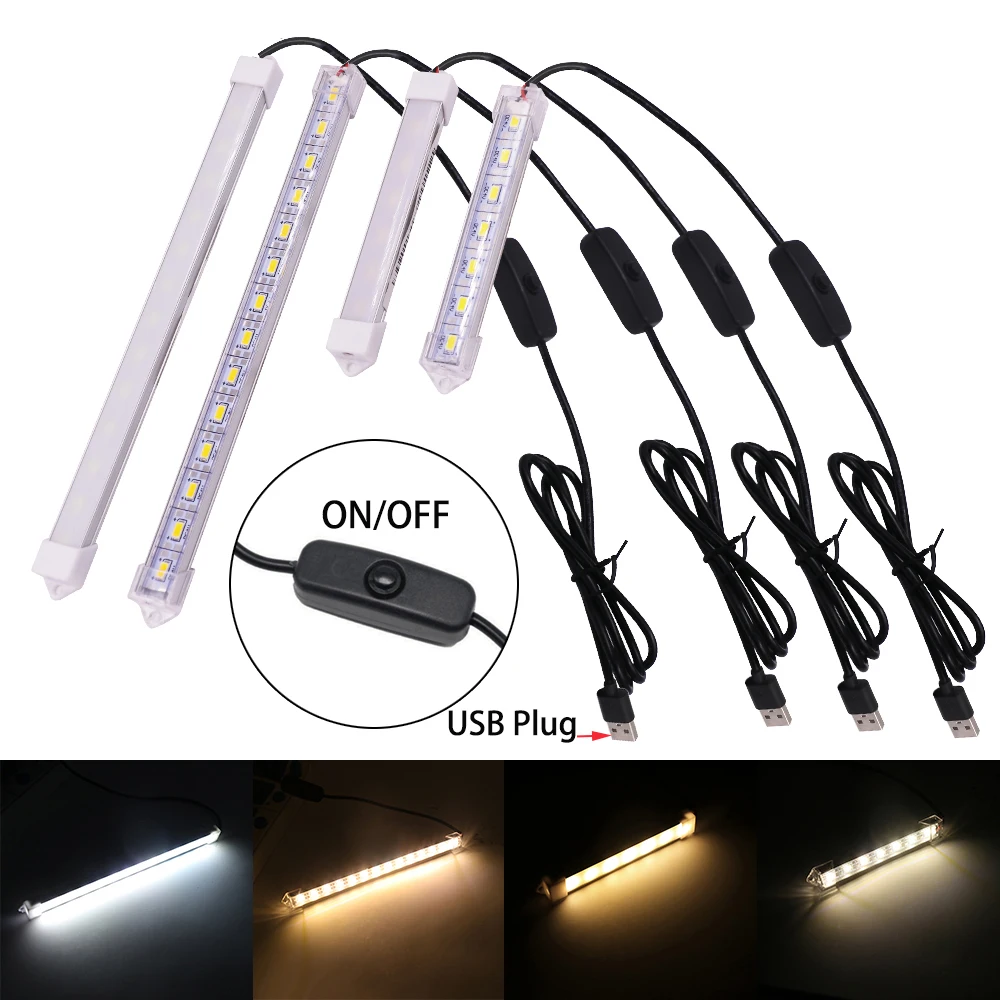 5V 5630 LED Bar Lights USB Powered Rigid Strip Light Milky/ Clear Cover Led Bar Light for Home Kitchen Cabinet Bedroom Lighting